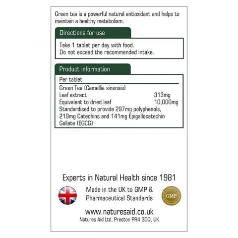 Natures Aid - Green Tea 10,000mg 60 Tabl.