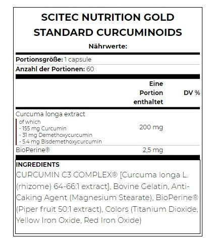 Scitec Gold Standard Curcuminoids 60 Caps.