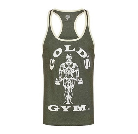 Golds Gym GGVST004 Stringer Joe Contrast - Army/Cream